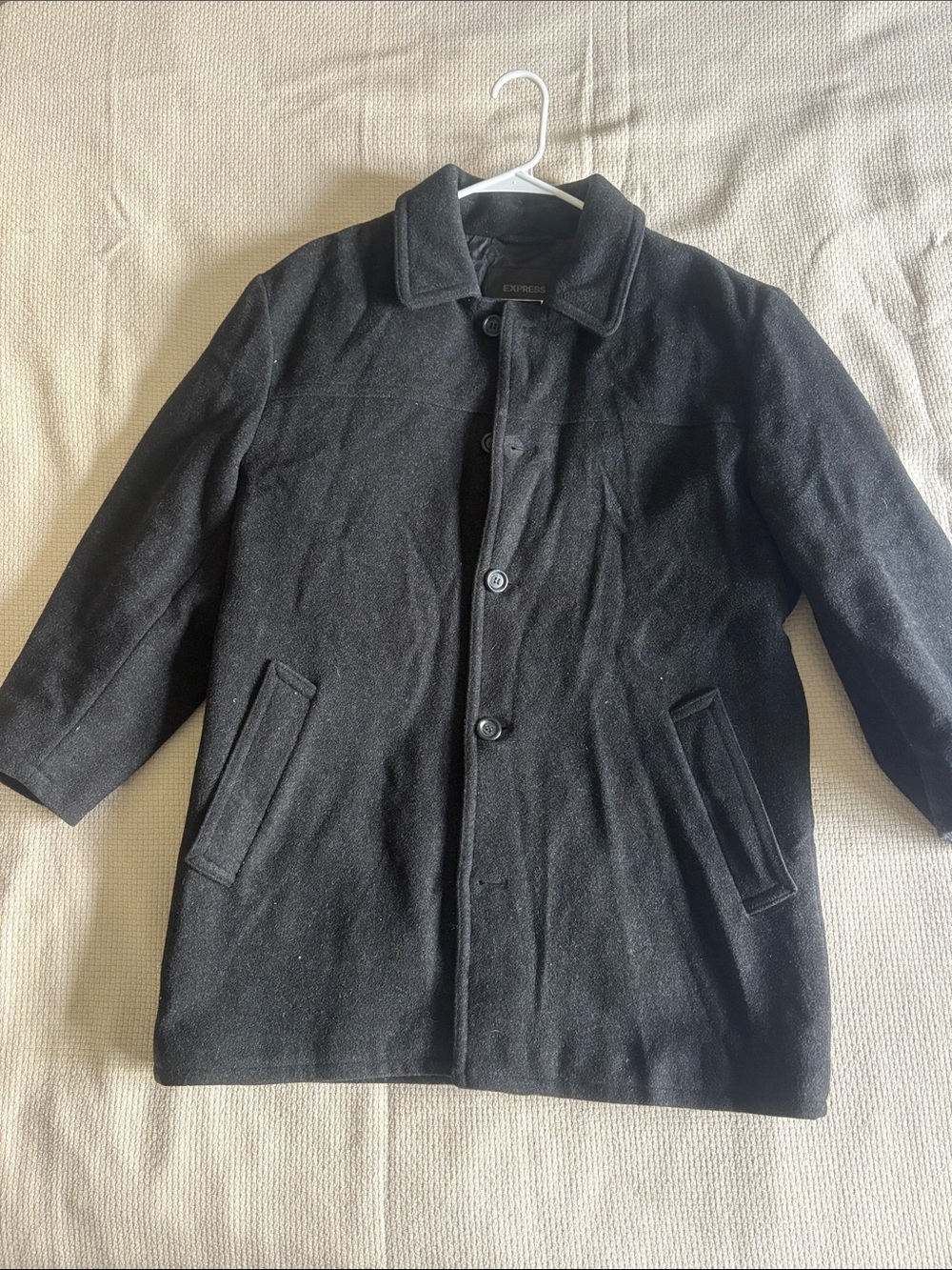 Express Men’s Black Pea Coat